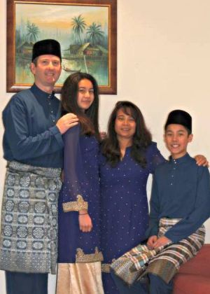 Roshidah Abdul Karim with her family.
